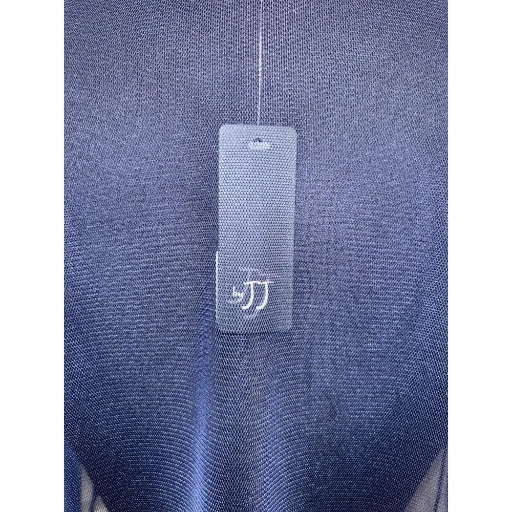 Blue Sheer Mesh Long Sleeve Top Blouse By JJ Size Small Blue‎ High Low Layer